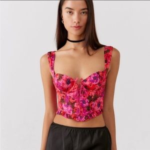 NWOT For Love and Lemons Lauren Floral Crop Top SZ M